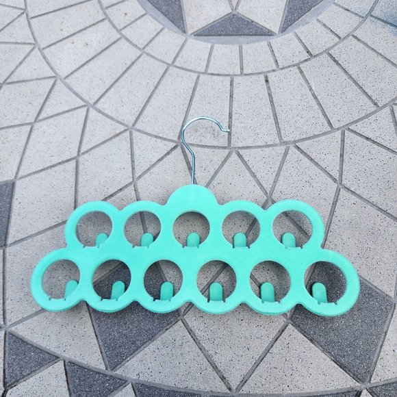 Seafoam Green Multi Organizational Scarf Belt Tie Space Saving Hanger - Picture 2 of 5